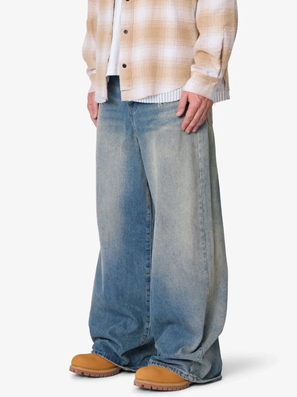 mnml Baggy Washed Rave Denim - Medium Blue Size 42Medium Blue / 42